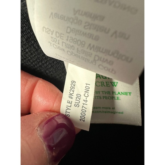 J. Crew Black Knit Blazer Jacket Cardigan Size L Cotton Merino Wool Old Money - Picture 10 of 10